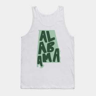 Alabama Doodle Letters Map Outline- green Tank Top